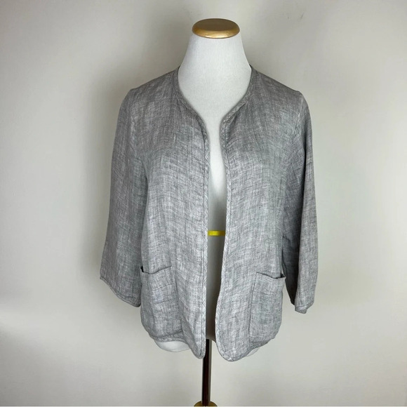 Eileen Fisher Organic Linen Reversible Jacket Size S - Picture 1 of 7